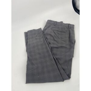 Tiger Woods Collection‎ Mens Gray Plaid Flat Front Dress Pants Size 36x32